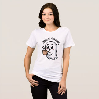 Adorable Tired Ghost Holding Coffee Mug Tri-Blend Shirt