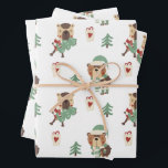 Adorable Trees | Teddy Bear Christmas Wrapping Paper Sheet<br><div class="desc">Get into the festive spirit with our delightful baby teddy bear adorned with Christmas trees and gift boxes,  a wrapping paper that will make your presents extra special this holiday season.</div>