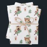 Adorable Trees | Teddy Bear Christmas Wrapping Paper Sheet<br><div class="desc">Get into the festive spirit with our delightful baby teddy bear adorned with Christmas trees and gift boxes,  a wrapping paper that will make your presents extra special this holiday season.</div>