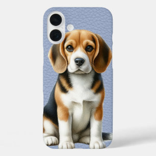 ADORABLE TRI-COLORED BEAGLE PUPPY DOG iPhone 16 PLUS CASE