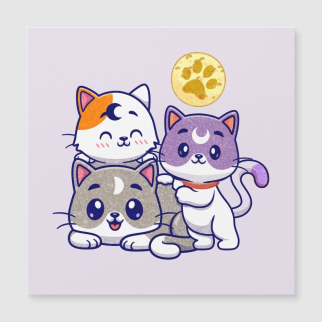 Adorable Trio – Three Cute Cats (Front)