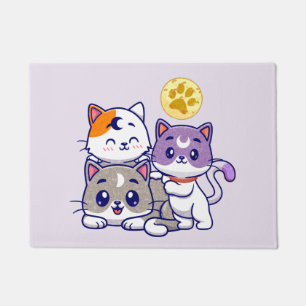 Adorable Trio – Three Cute Cats Doormat