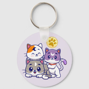 Adorable Trio – Three Cute Cats Keychain