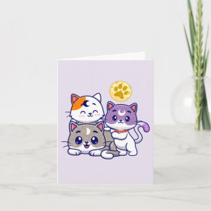 Adorable Trio – Three Cute Cats Note Card