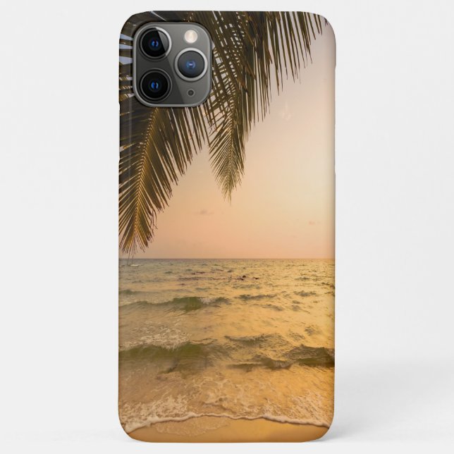 Adorable Tropical Beach,Palm Waves Sunset Case-Mate iPhone Case (Back)
