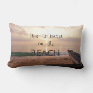 Adorable Tropical Beach,Sunset Lumbar Pillow