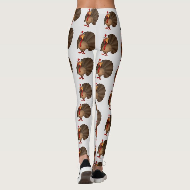 Adorable Turkey Thanksgiving Leggings (Back)