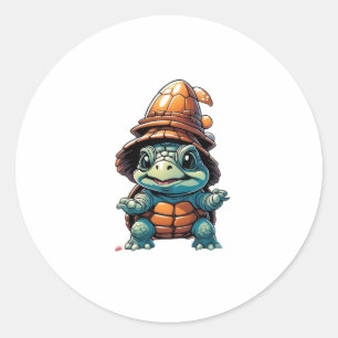 Adorable Turtle in Halloween Mood Essential T-Shir Classic Round Sticker
