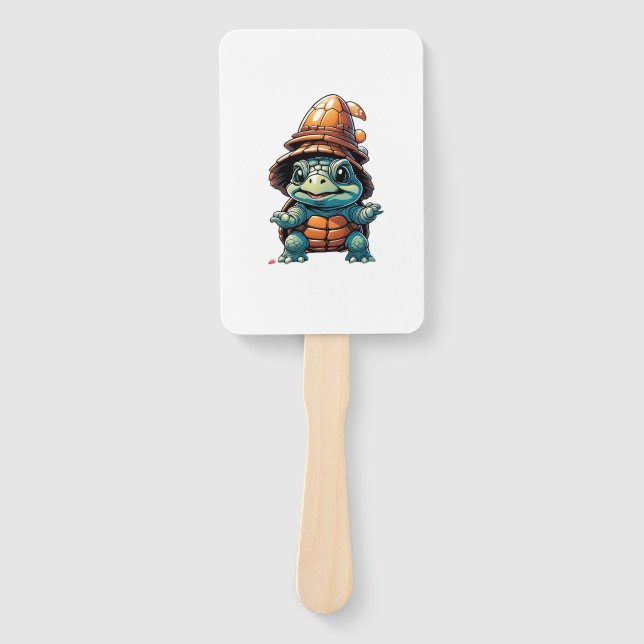 Adorable Turtle in Halloween Mood Essential T-Shir Hand Fan (Front)