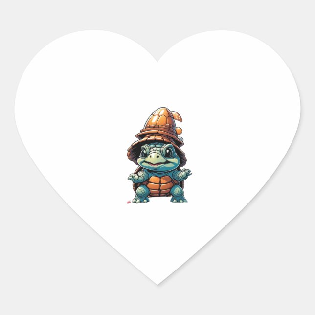 Adorable Turtle in Halloween Mood Essential T-Shir Heart Sticker (Front)