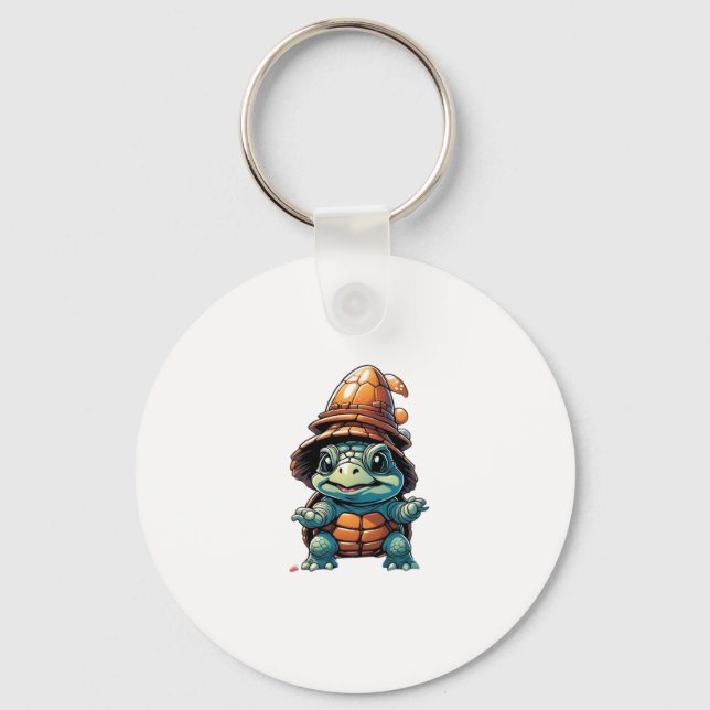 Adorable Turtle in Halloween Mood Essential T-Shir Keychain (Front)