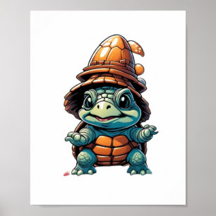 Adorable Turtle in Halloween Mood Essential T-Shir Poster