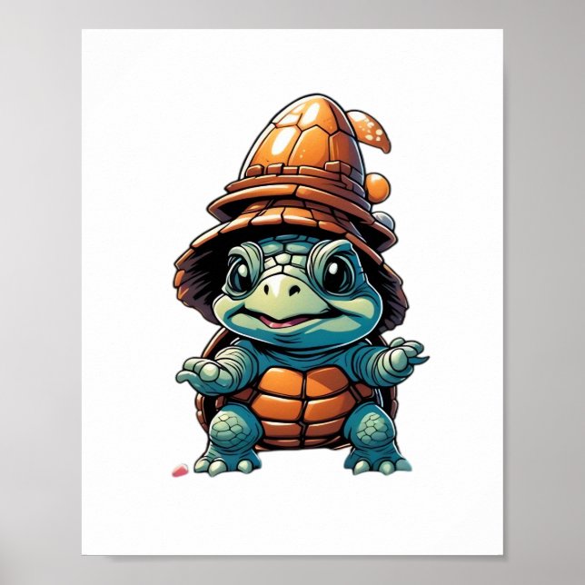 Adorable Turtle in Halloween Mood Essential T-Shir Poster (Front)
