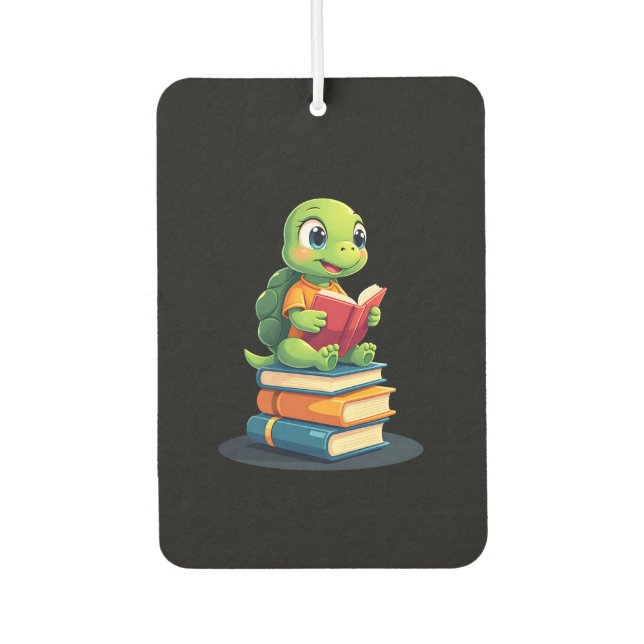 Adorable Turtle Reading Books (1) Air Freshener (Front)