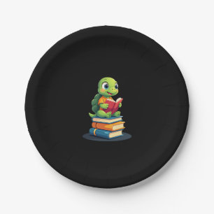 Adorable Turtle Reading Books (1) Paper Plate