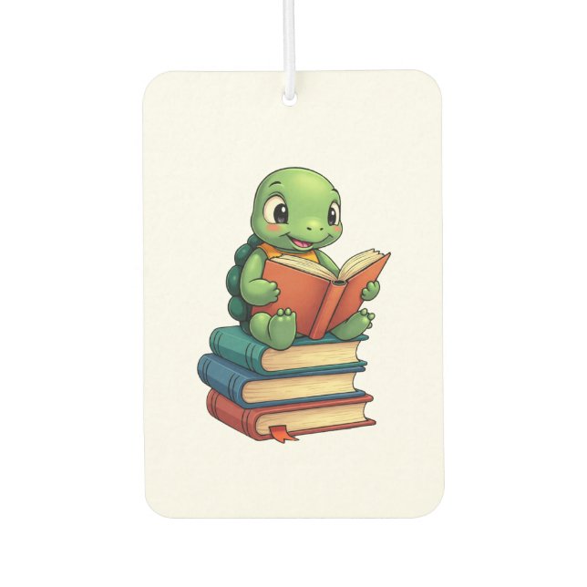 Adorable Turtle Reading Books (3) Air Freshener (Front)