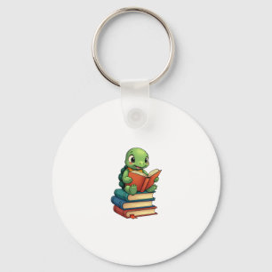 Adorable Turtle Reading Books (3) Keychain