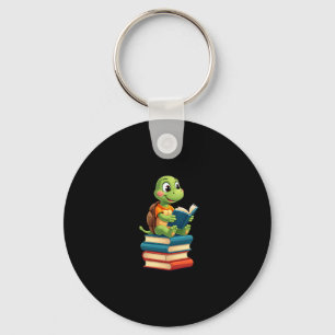Adorable Turtle Reading Books (4) Keychain