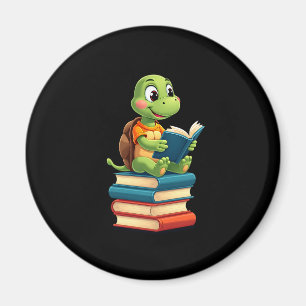 Adorable Turtle Reading Books (4) Magnet