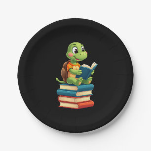 Adorable Turtle Reading Books (4) Paper Plate