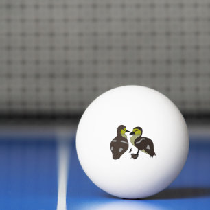 Adorable Twin Baby Duckling Huddling Cartoon Ping Pong Ball