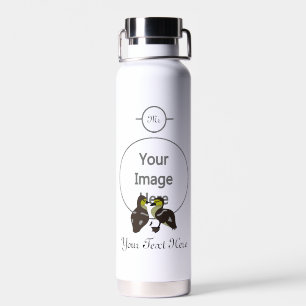 Adorable Twin Baby Duckling Huddling Cartoon Water Bottle