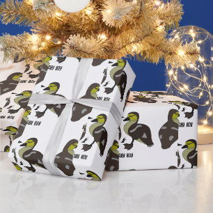 Adorable Twin Baby Duckling Huddling Cartoon Wrapping Paper