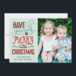 Adorable Type Christmas Photo Card<br><div class="desc">Celebrate the season with this modern and stylish holiday card from Berry Berry Sweet. Visit WWW.BERRYBERRYSWEET.COM for more of our stylish holiday collections. Customizable background colour.</div>