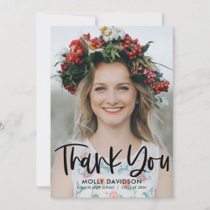 Adorable Type EDITABLE COLOR Graduation Thank You Card