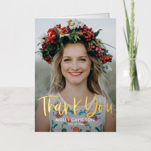 Adorable Type FOIL Graduation Thank You Card