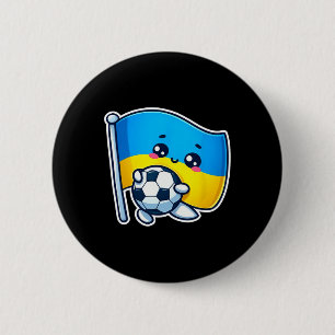 Adorable Ukrainian Bynner Fan Ukraine Flag Cute Ca 2 Inch Round Button