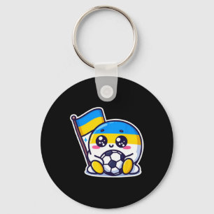 Adorable Ukrainian Nner Fan Ukraine Flag Cute Cart Keychain