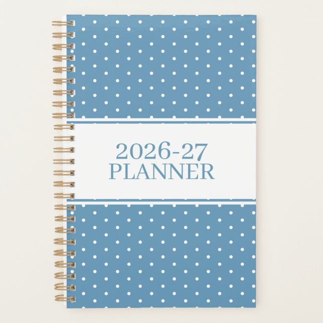 Adorable Undated Polka Dot Pattern Planner (Front)