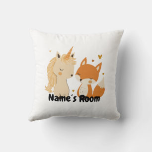 Adorable Unicorn and Fox Pillow for Kids' Room
