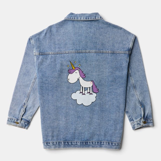 Adorable unicorn denim jacket (Back)