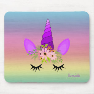 Adorable Unicorn Face,Colourful  -Personalized Mouse Pad
