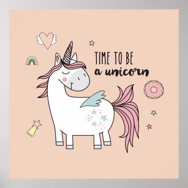Adorable Unicorn Poster (Front)