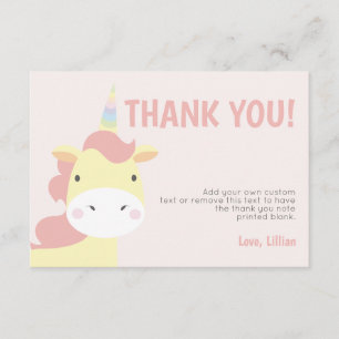 Adorable Unicorn Thank You Cards