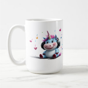 Adorable Unicorn with Headphones Mug