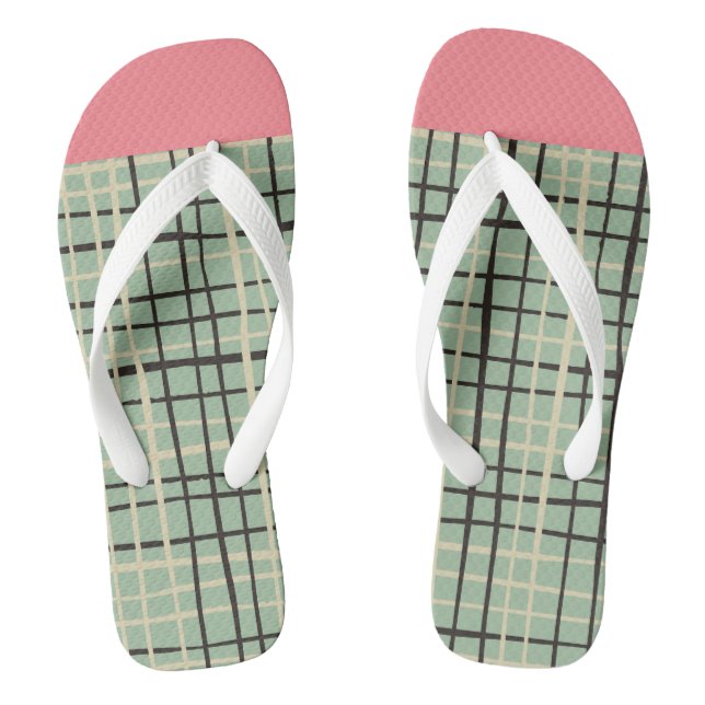 Adorable unique mix and match l Scottish Pink Flip Flops (Footbed)
