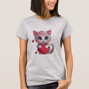 Adorable Valentine Kitten T-Shirt