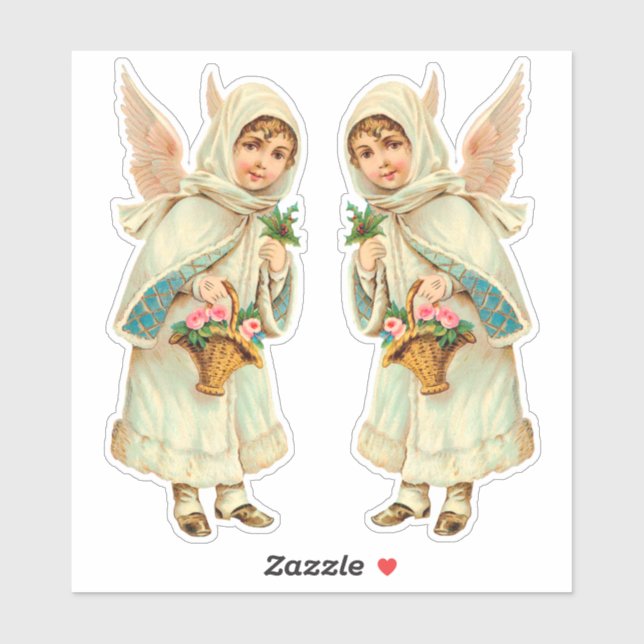 Adorable Victorian Christmas winter angel cut out (Sheet)
