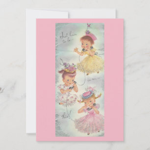 Adorable Vintage Girls Party Invitation. Invitation