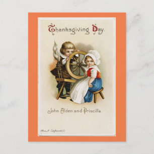 Adorable Vintage Pilgrims Postcard