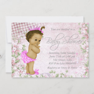 Adorable Vintage Pink Baby Shower Invitation