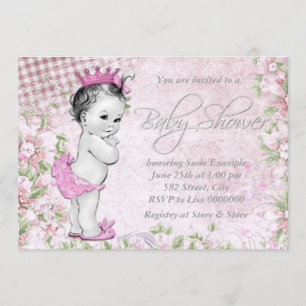 Adorable Vintage Pink Baby Shower Invitation