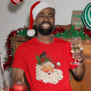 Adorable vintage Santa Claus Winking Face T-Shirt