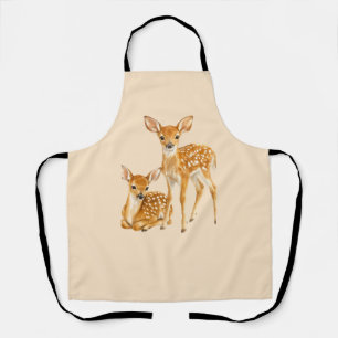 Adorable Vintage Watercolor Deer Fawn Rug Apron