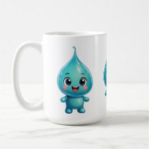 Adorable Water Droplet Cartoon Character – Cute