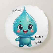 Adorable Water Droplet Cartoon Character – Cute